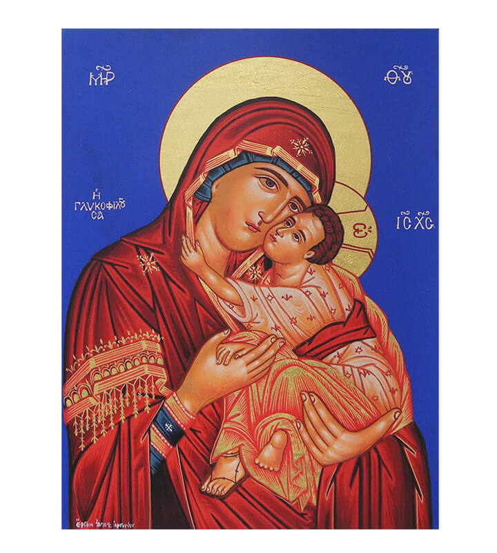 Дървена икона Богородица Гликофилуса (Wooden Icon) 24x18cm 4043705